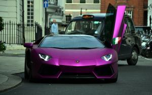 Lamborghini Aventador LP700-4 purple supercar wallpaper thumb