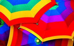 Rainbow umbrellas wallpaper thumb
