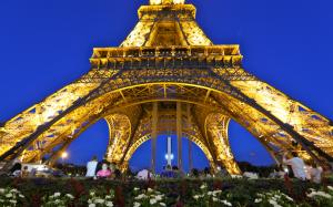 Eiffel Tower Tower Paris Lights HD wallpaper thumb