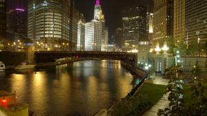 Chicago River At Night wallpaper thumb