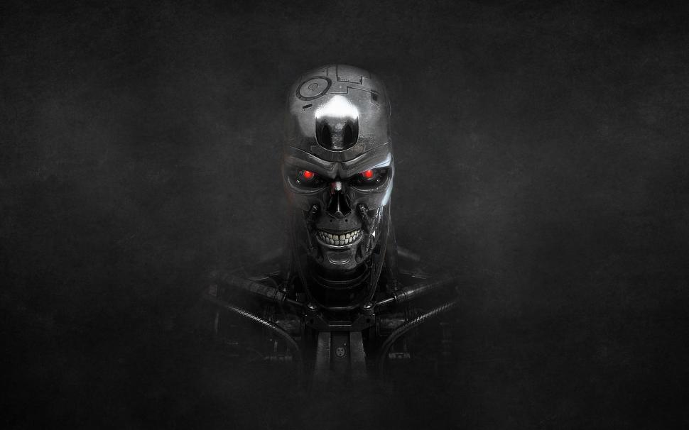 Terminator, skeleton, metal, black, eyes wallpaper,terminator HD wallpaper,skeleton HD wallpaper,metal HD wallpaper,black HD wallpaper,eyes HD wallpaper,1920x1200 wallpaper