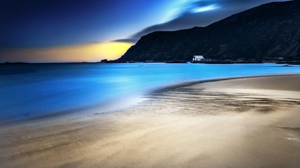 Empty Beach At Sunset wallpaper,Scenery HD wallpaper,3840x2160 wallpaper