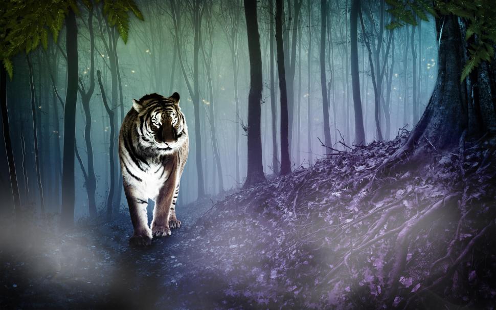 Cgi Tiger wallpaper,tiger HD wallpaper,forest HD wallpaper,3d HD wallpaper,animal HD wallpaper,3d & abstract HD wallpaper,2560x1600 wallpaper