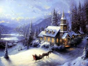house, winter, snow, sledge, card, new year, christmas wallpaper thumb