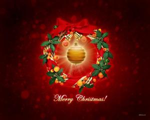 new year, christmas, wreath, sphere, congratulation wallpaper thumb
