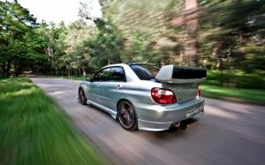 Subaru WRX STI Motion Blur HD wallpaper thumb
