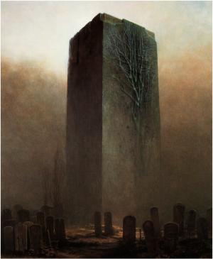 Zdzisław Beksiński, Artwork, Dark, Buildings, Creepers wallpaper thumb