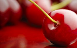 Cherry macro photography, red, fruits wallpaper thumb