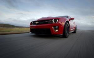 Chevrolet Camaro zl1 red supercar front view wallpaper thumb