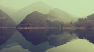 Serene mountain lake wallpaper thumb