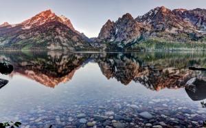 Lake Mountains Landscape Reflection HD wallpaper thumb
