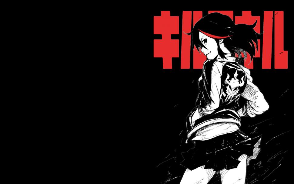 Kill la Kill Anime Drawing Black Skirt HD wallpaper,cartoon/comic HD wallpaper,anime HD wallpaper,black HD wallpaper,drawing HD wallpaper,la HD wallpaper,kill HD wallpaper,skirt HD wallpaper,1920x1200 wallpaper