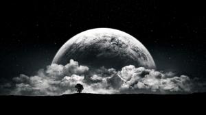 Planet, Surreal, Tree, Clouds, Monochrome wallpaper thumb