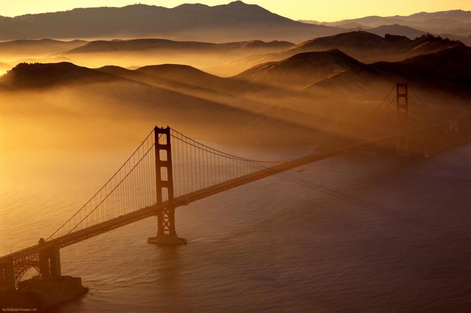 The Sun Sets Over The Golden Gate wallpaper,mist HD wallpaper,golden gate bridge HD wallpaper,san francisco HD wallpaper,sunset HD wallpaper,animals HD wallpaper,1999x1333 wallpaper