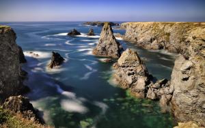 Cliff Ocean Rocks Stones HD wallpaper thumb