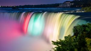 Niagara Falls beautiful colors, night, Canada wallpaper thumb