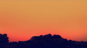 Silhouette Sunset Orange HD wallpaper thumb