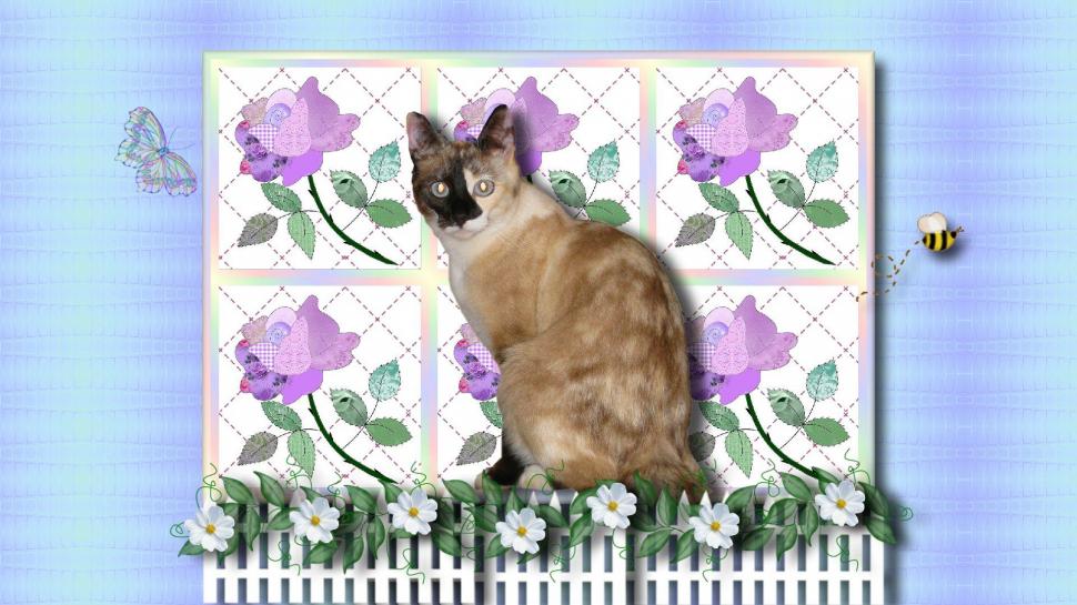 Nuggets Garden wallpaper,quilt HD wallpaper,fence HD wallpaper,flowers HD wallpaper,animals HD wallpaper,1920x1080 wallpaper