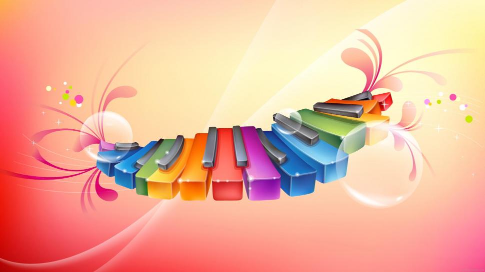 3d multicolored piano wallpaper,piano HD wallpaper,cartoon HD wallpaper,rainbow HD wallpaper,music HD wallpaper,2560x1440 wallpaper