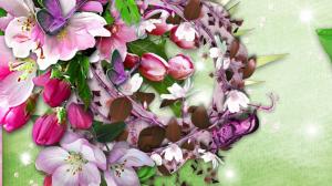 Spring In Pink Green wallpaper thumb