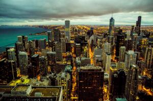 Chicago Skyline at night wallpaper thumb