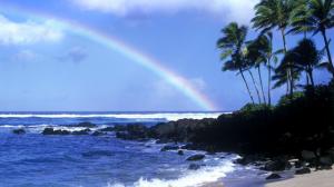 Beach Rainbow Ocean Tropical HD wallpaper thumb
