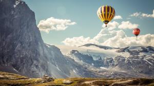 Awesome, Hot Air Balloon, Mountain, Nature, Landscape wallpaper thumb