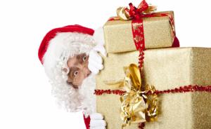 santa claus, gifts, christmas, surprise, look, glasses wallpaper thumb