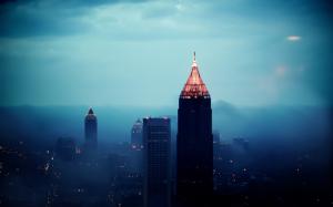 Atlanta city night, buildings, skyscrapers, cityscapes, fog wallpaper thumb