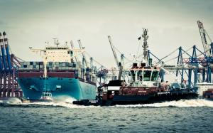 Germany, Hamburg, port, ship, sea wallpaper thumb