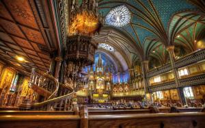 The Notre Dame Basilica, Indoor gorgeous scenery wallpaper thumb