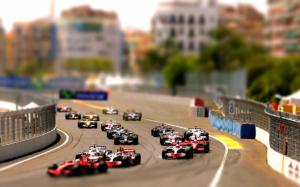 Race Car Race Track Formula One F1 Tilt-Shift HD wallpaper thumb