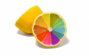 Colorful lemons close-up wallpaper thumb