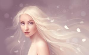 The flowing hair of pure fantasy girl wallpaper thumb