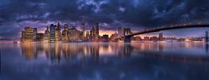 New York City, Cityscape, Night, Lights, Buildings, Panoramas, Sea, Bridge wallpaper thumb
