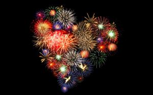 Fireworks, Heart, Love, Romance wallpaper thumb