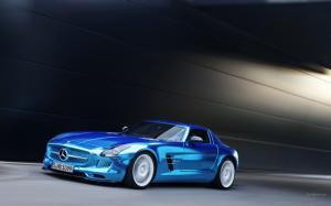 Mercedes SLS Gullwing AMG Motion Blur HD wallpaper thumb