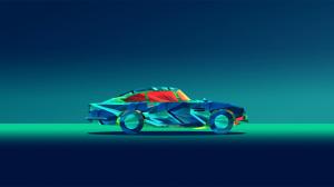 abstract, wheels, colorful car, window, Digital Art wallpaper thumb