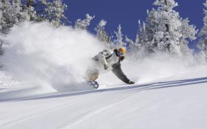Snowboard, sports, snow flying wallpaper thumb