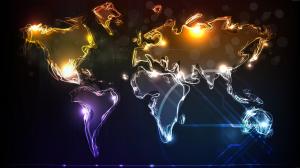 World map in light strokes wallpaper thumb
