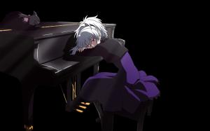 Piano Anime Black Darker than Black HD wallpaper thumb