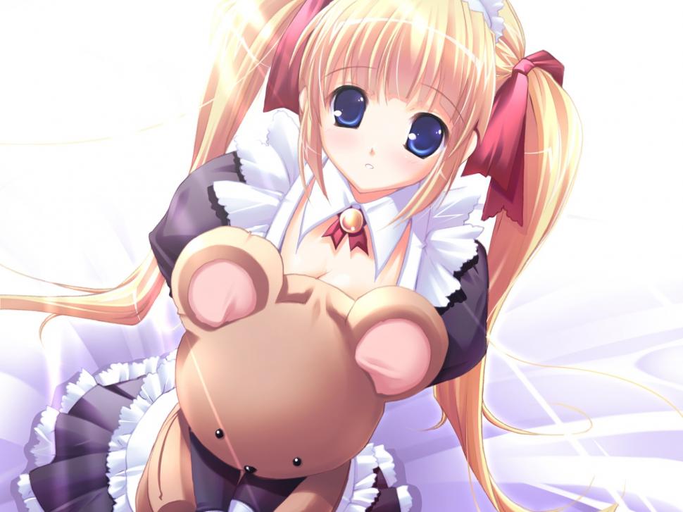 Anime Girls, Teddy Bears, Maid Outfit, Twintails wallpaper,anime girls wallpaper,teddy bears wallpaper,maid outfit wallpaper,twintails wallpaper,1600x1200 wallpaper