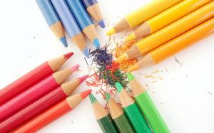 Colorful crayons close-up wallpaper thumb