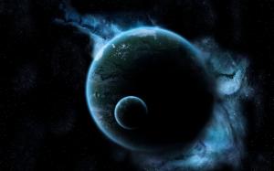 Dark of Planet Space wallpaper thumb