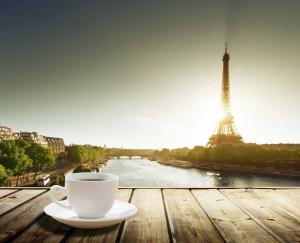 Cup of coffee, The Eiffel Tower wallpaper thumb