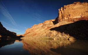 Canyon Rock Pond Lake Stone Desert Reflection HD wallpaper thumb