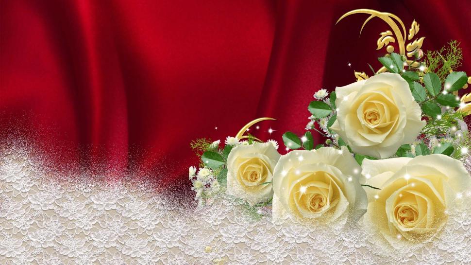 Yellow Roses On Red Satin wallpaper,luxurious HD wallpaper,flowers HD wallpaper,silk HD wallpaper,white lace HD wallpaper,gold HD wallpaper,rich HD wallpaper,glamour HD wallpaper,babys breath HD wallpaper,snow HD wallpaper,yellow roses HD wallpaper,luxury HD wallpaper,1920x1080 wallpaper
