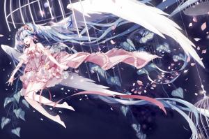 Vocaloid, Hatsune Miku, Flower Petals, Flying, Anime wallpaper thumb