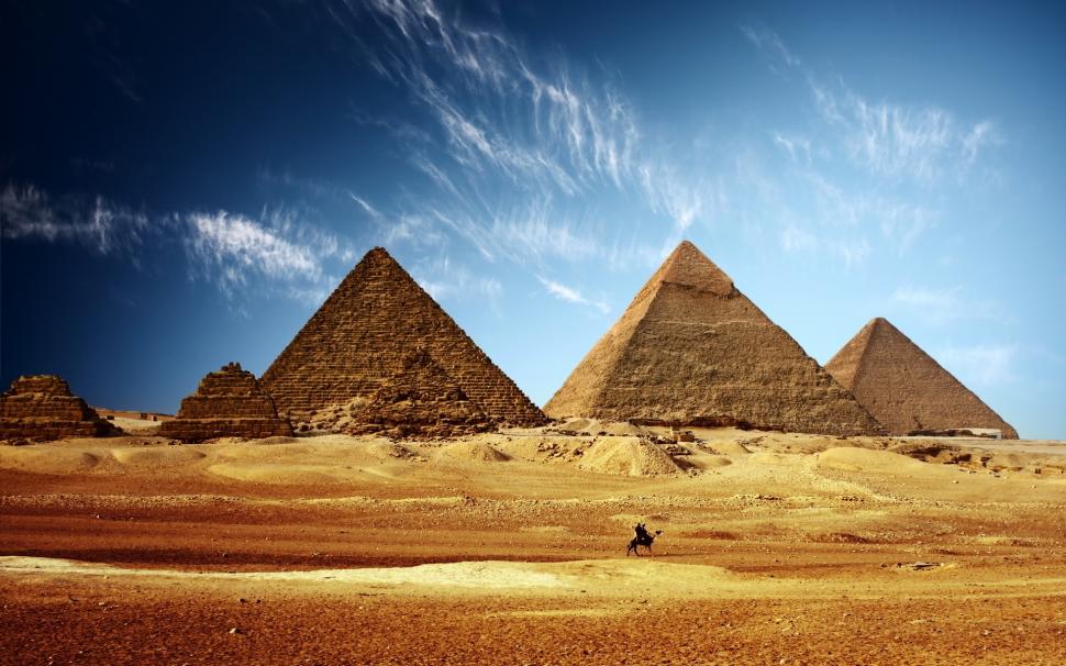 Lovely Egyptian Pyramids wallpaper,sunny HD wallpaper,clouds HD wallpaper,sand HD wallpaper,desert HD wallpaper,stones HD wallpaper,1920x1200 wallpaper