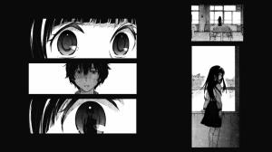 Manga, Monochrome, Hyouka, Anime Girls, Anime Boys, Big Eyes, Anime wallpaper thumb